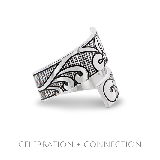 SILVER FLORAL BEADWORK RING Celebration+ Connection